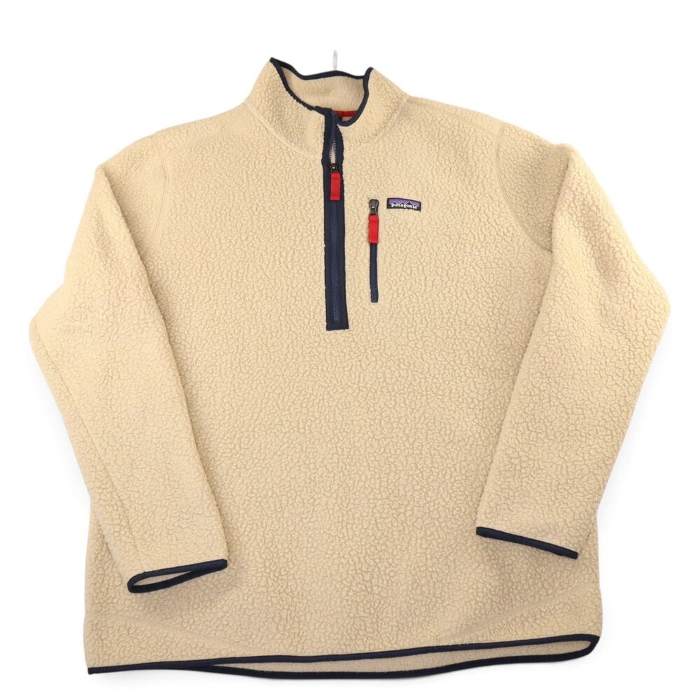 Patagonia Men's XXL Retro Pile Sherpa Fleece Half-Zip Pullover EL Cap Khaki